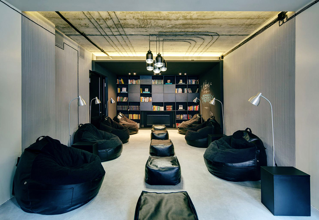 Reading room with bean bags