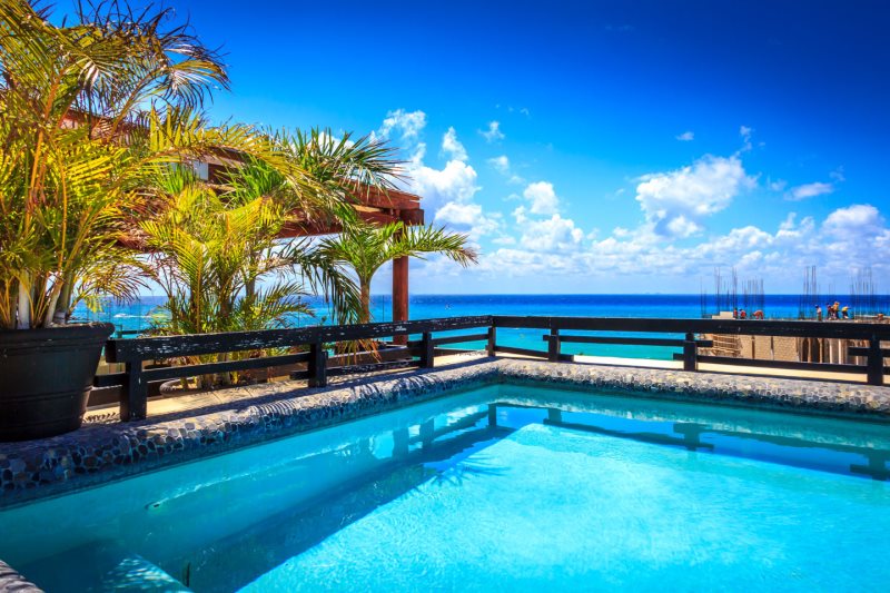 Rooftop plunge pool with sea views